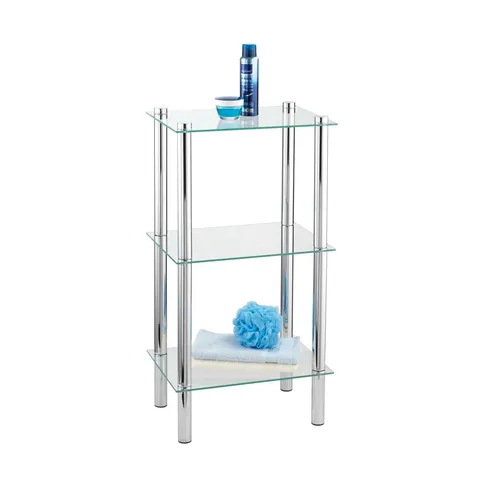 BOXED YAGO GLASS FREESTANDING BATHROOM SHELVES