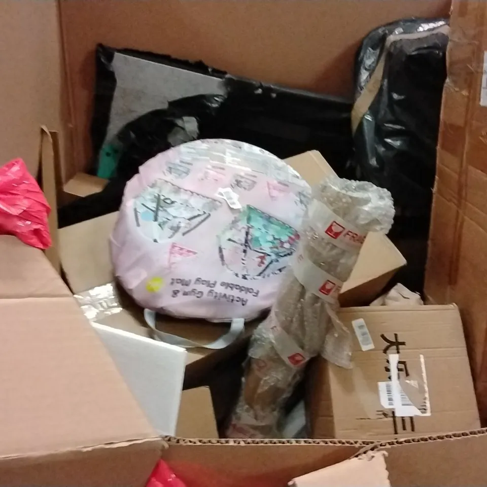 PALLET OF ASSORTED HOUSEHOLD GOODS AND PRODUCTS TO INCLUDE;BABY ACTIVITY GYM MAT,CLOTHES AIRER,ROLLER BLINDS