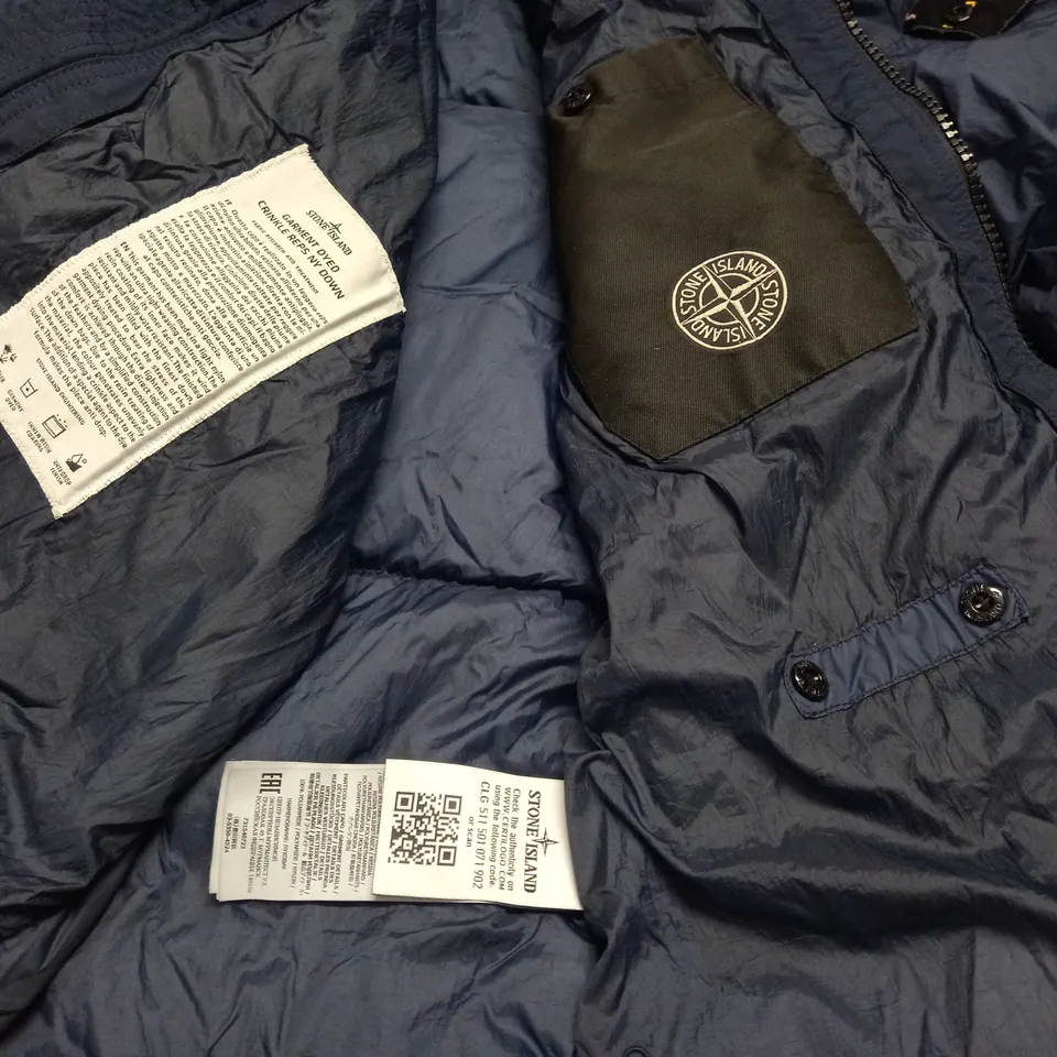 STONE ISLAND BLUE PADDED COAT - L