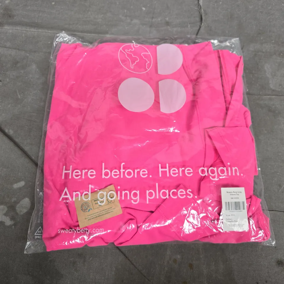 BAGGED BREEZY BOXY LONG SLEEVE TOP IN PINK - XXS