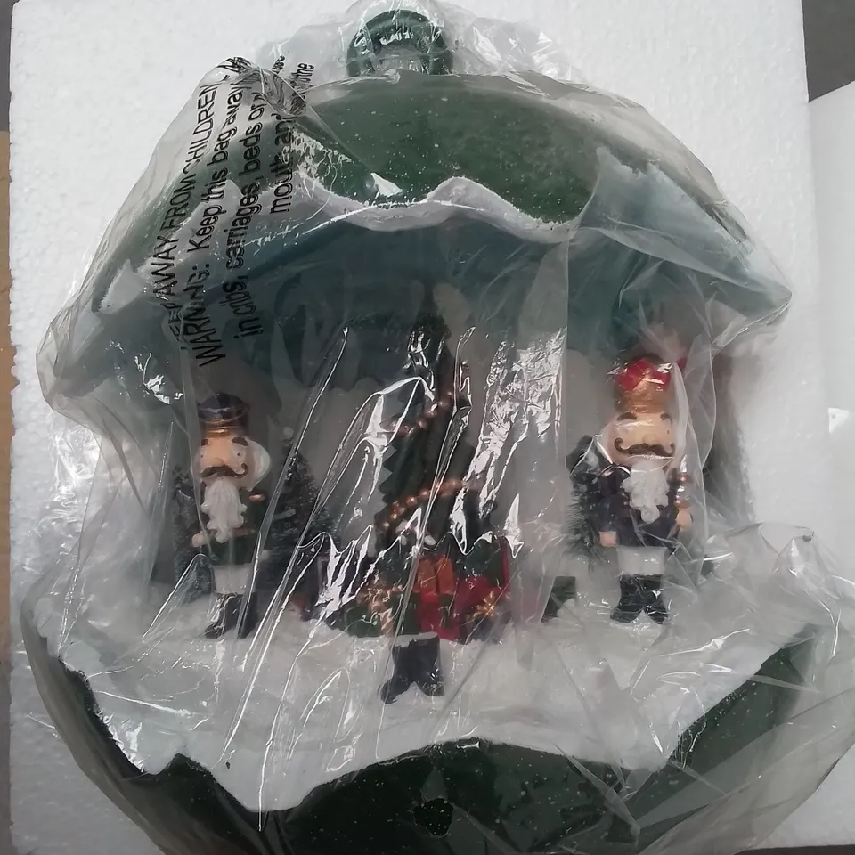 SANTAS EXPRESS PRE-LIT SPHERE WITH CHRISTMAS CHARACTER SCENE