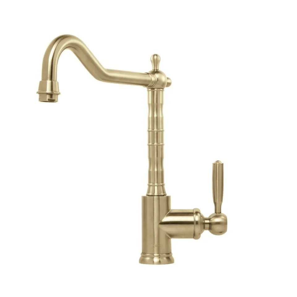 BOXED SINGLE LEVER MONOBLOC TAP - BRASS FINISH