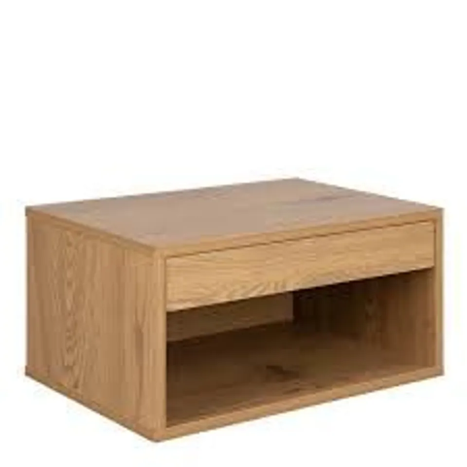 BOXED CHOLET SQUARE BEDSIDE TABLE WITH 1 DRAWER IN OAK (1 BOX)