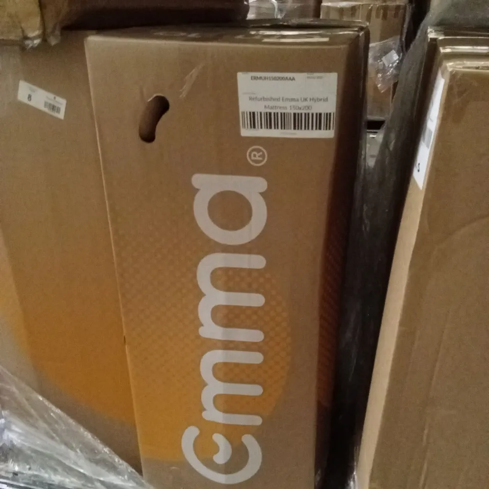 BOXED AND ROLLED MANUFACTURER REFURBISHED EMMA UK HYBRID MATTRESS 150 X 200CM (KING SIZE)
