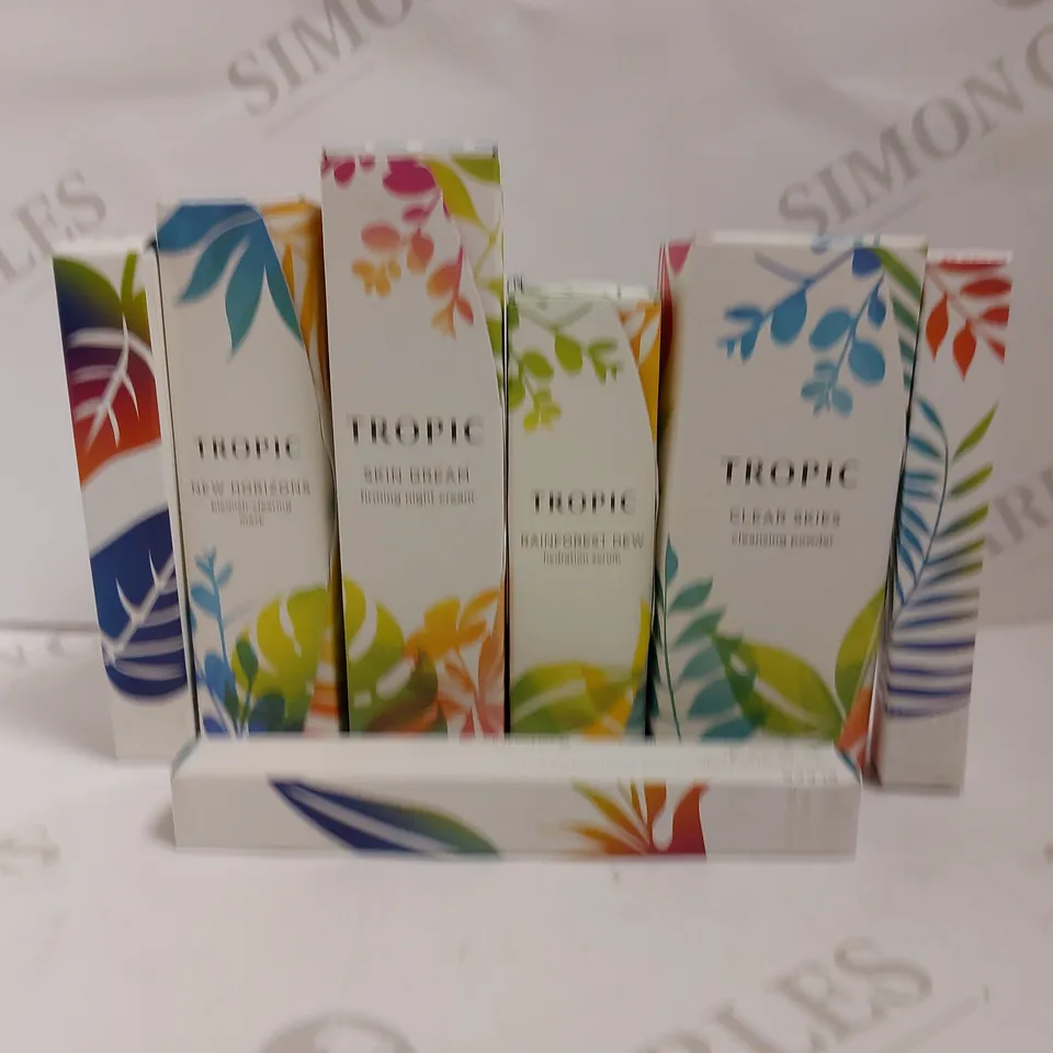 BOX OF APPROX 6 TROPIC ITEMS TO INCLUDE FIRMING NIGHT CREAM, HYDRATION MASK AND LIP GLAZE