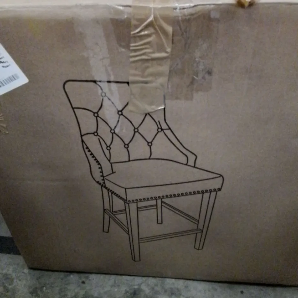 BOXED PAIR OF WARWICK BAR STOOLS - GREY/OAK (1 BOX)