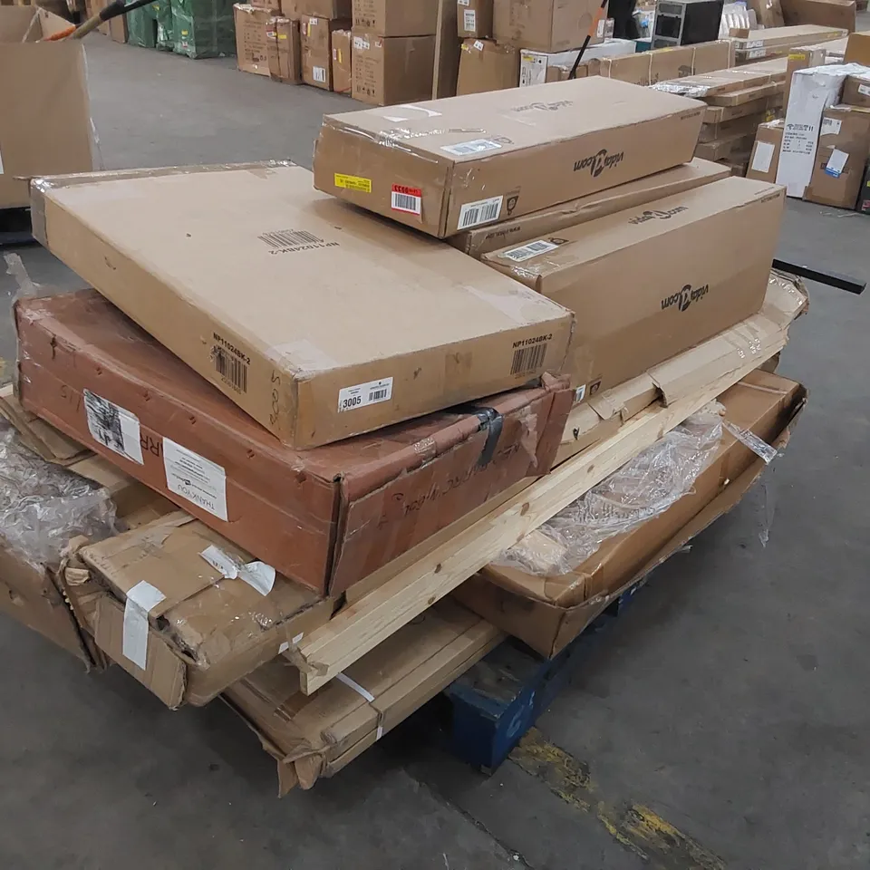 PALLET OF ASSORTED CONSUMER GOODS AND FURNITURE PARTS