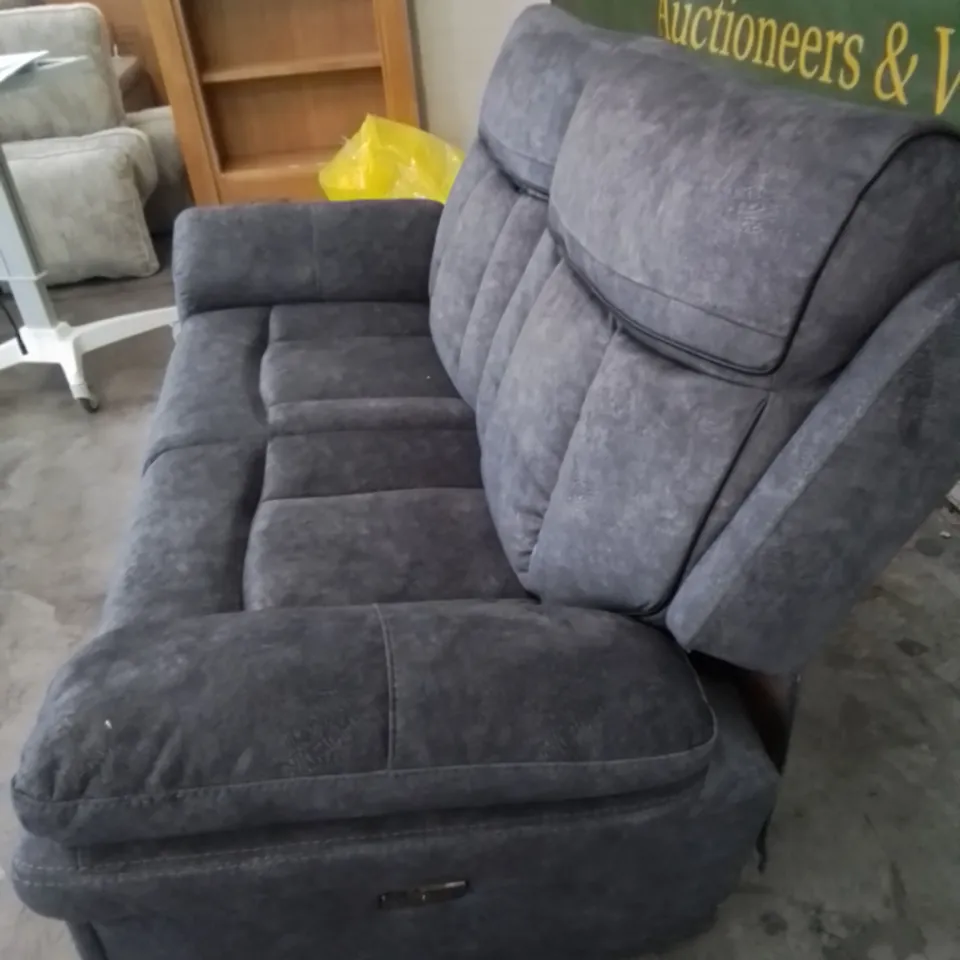 DESIGNER 2-SEATER ELECTRONIC RECLINING SOFA SOFT FABRIC IN GREY 