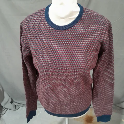 HACKETT STITCH CREW NECK JUMPER IN MIDNIGHT BLUE MIX SIZE 15/16YRS