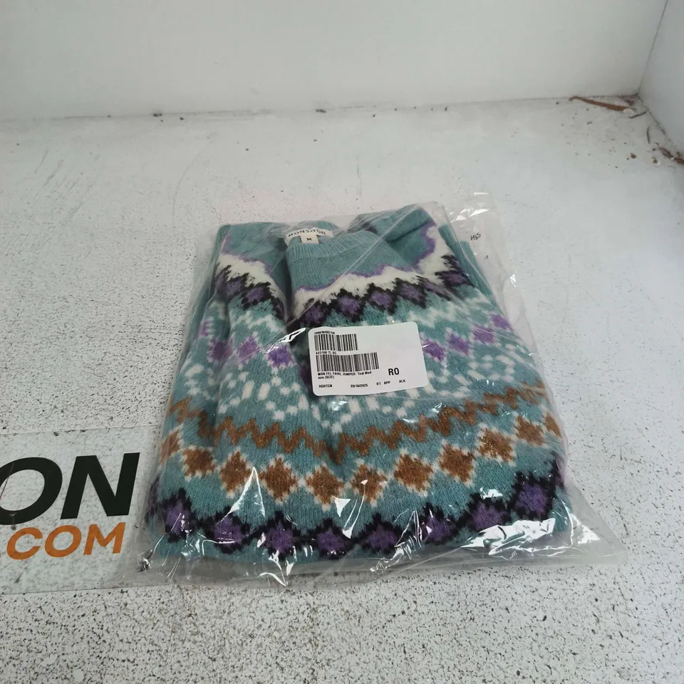 MONSOON JUMPER TEAL MEDIUM
