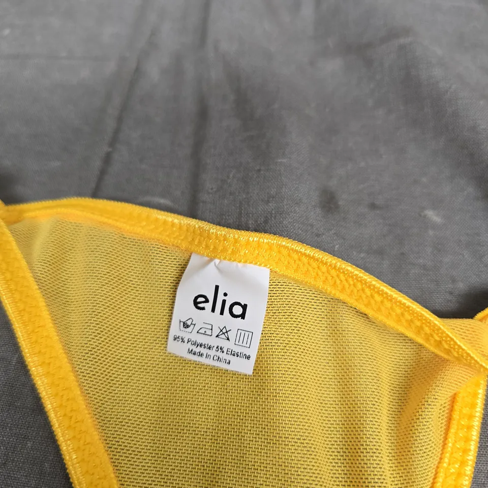 ELIA YELLOW FLORAL EMBROIDERED MESH BRIEFS