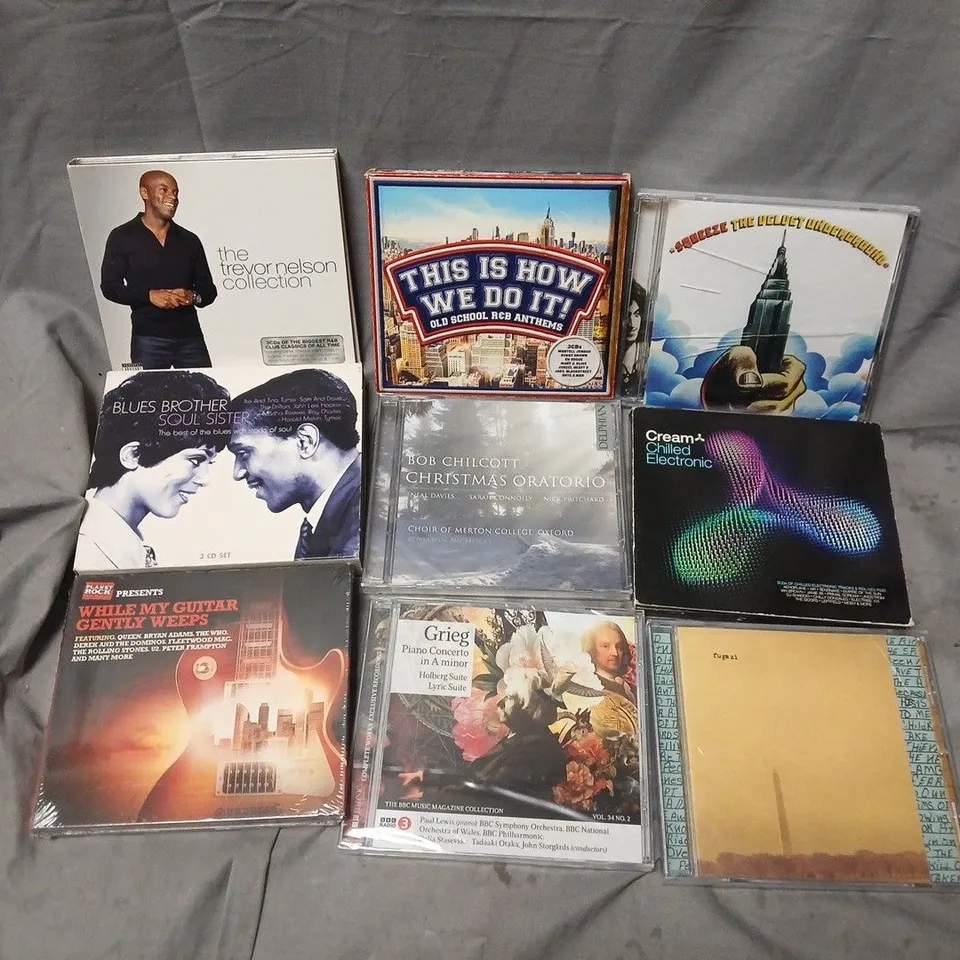APPROXIMATELY 40 ASSORTED CD ALBUMS TO INCLUDE ARTISTS SUCH AS TREVOR NELSON, THE VELVET UNDERGROUND, BLUES BROTHER SOUL SISTER, ETC