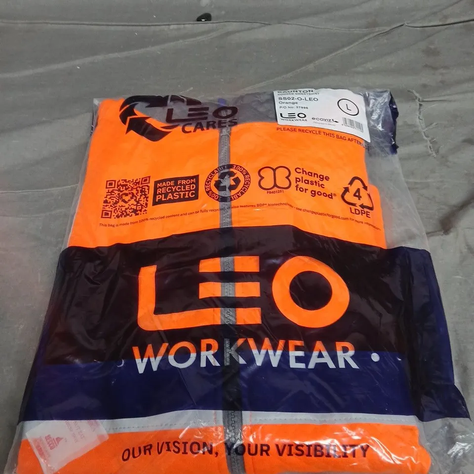 LEO WORKWEAR HOODED SWEATSHIRT SIZE L