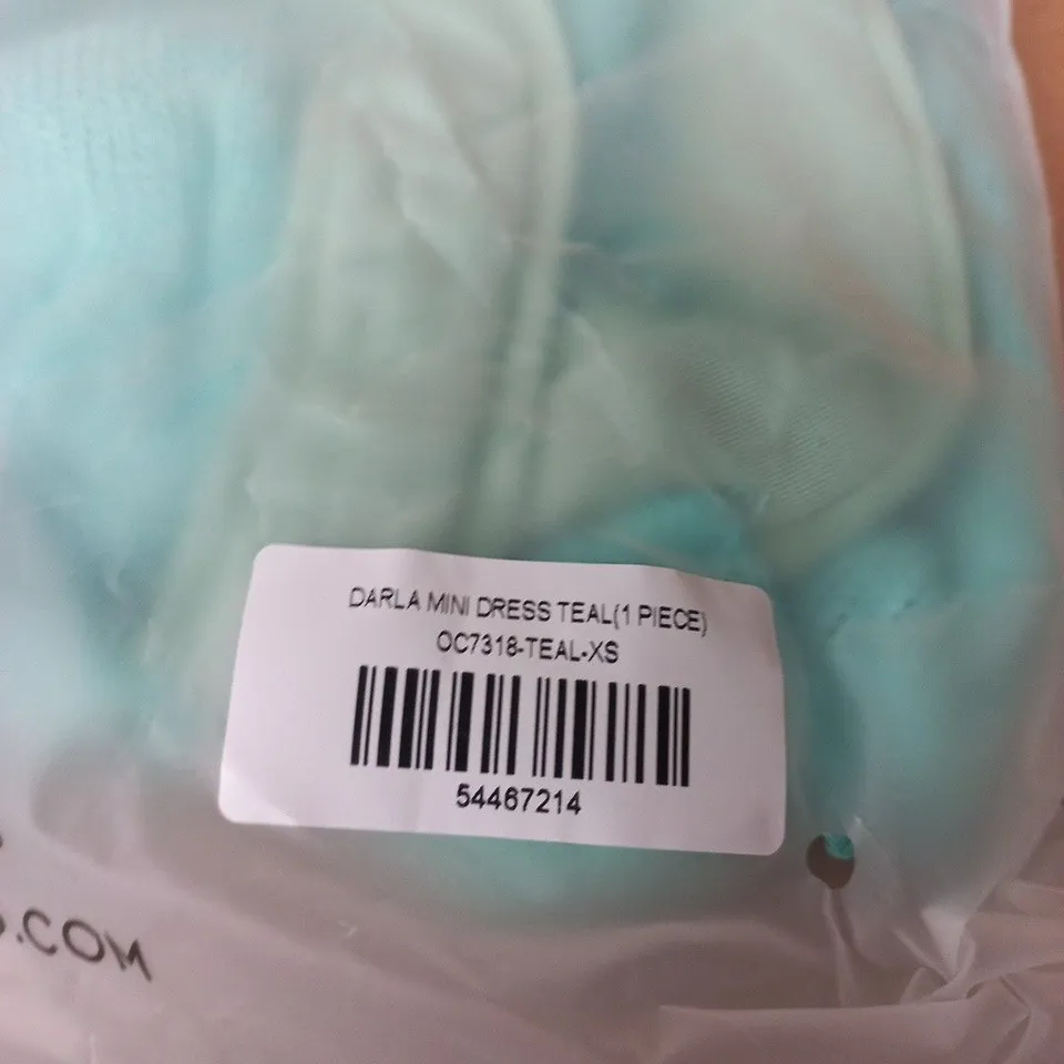 OUTCAST DARLA MINI DRESS TEAL – UK 6 (XS)