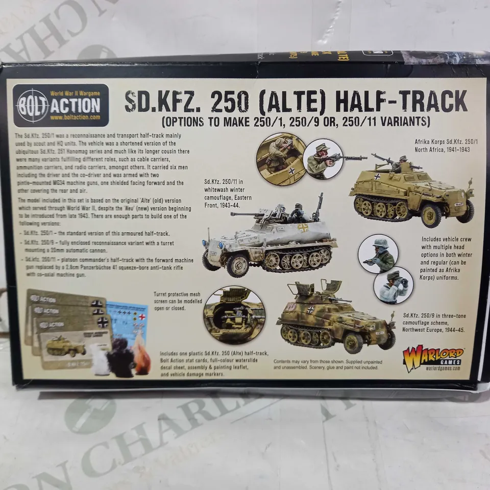 BOLT ACTION 1/56 SCALE SD.KFZ. 250 (ALTE) HALF-TRACK MODEL KIT