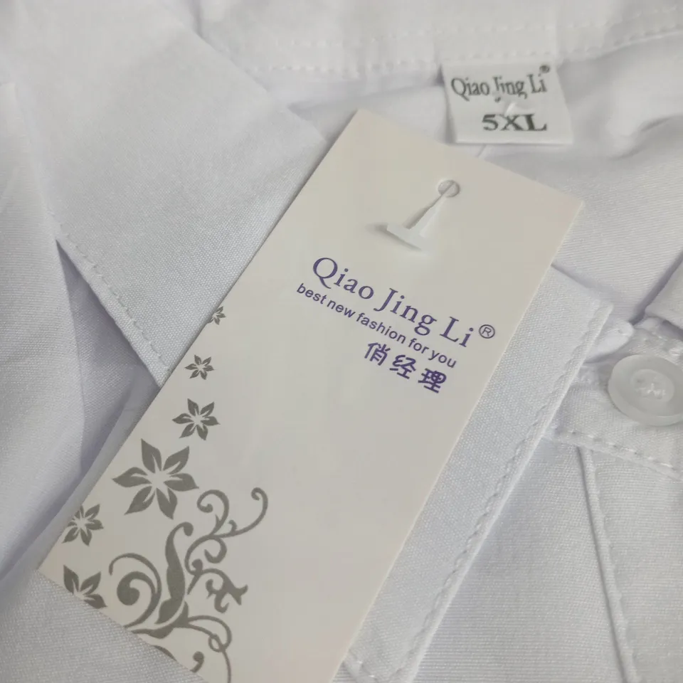 QIAO JING LI WHITE SHIRT – SHORT SLEEVE, 5XL