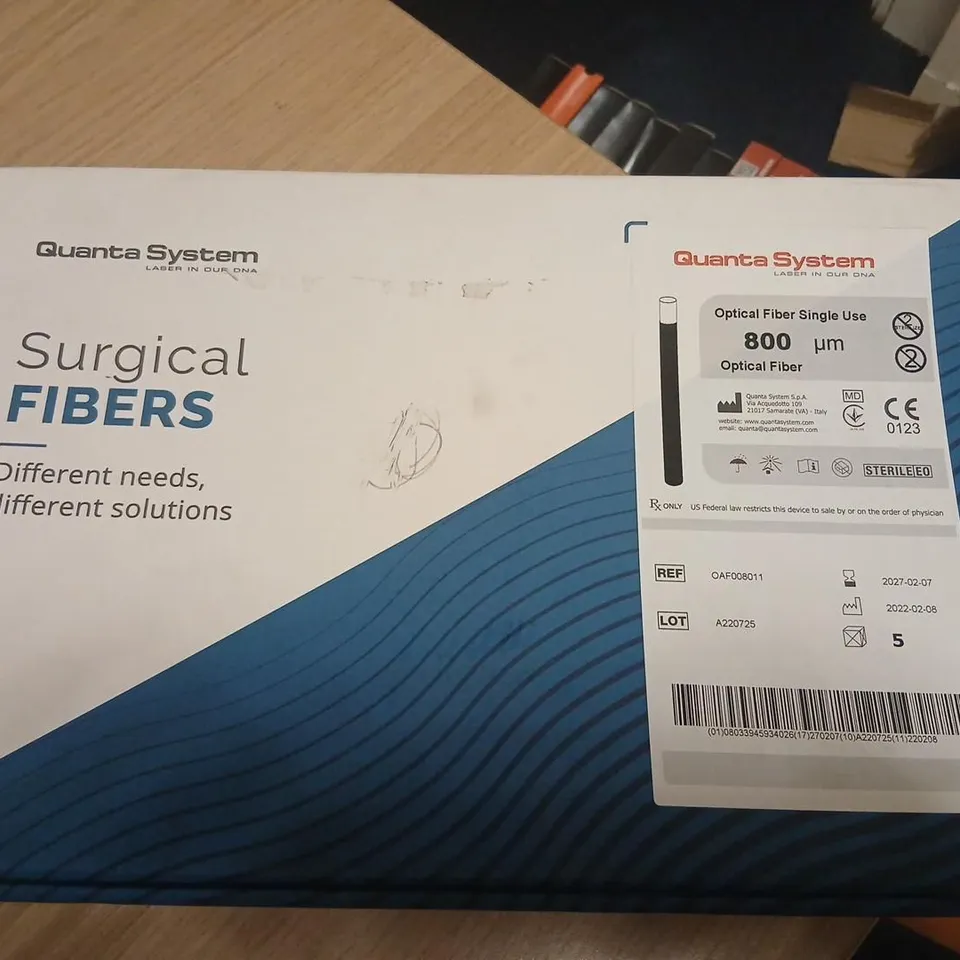 QUANTA SYSTEM SURGICAL FIBRES – OPTICAL FIBRE SINGLE-USE 800 ΜM (BOXED)