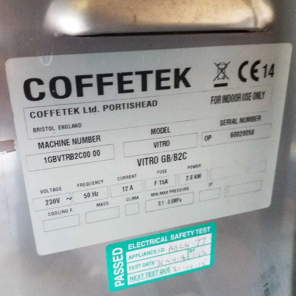 COFFETEK VITRO BEAN TO CUP ESPRESSO MACHINE