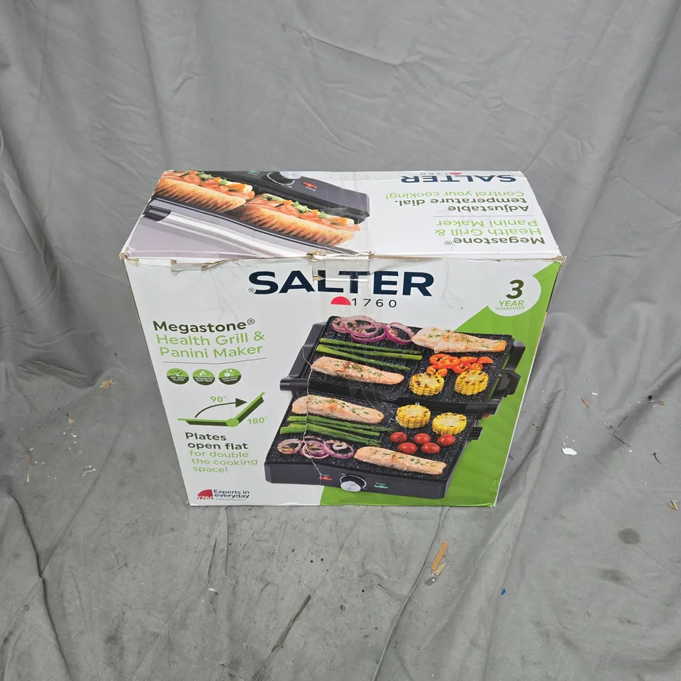 SALTER MEGASTONE HEALTH GRILL & PANINI MAKER - BOXED 