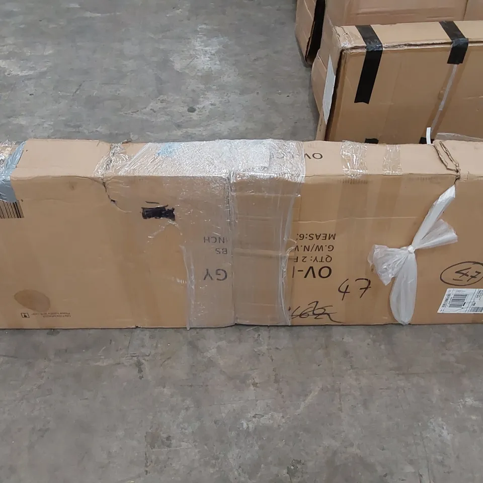 BOXED SET OF 2 ADJUSTABLE SUN LOUNGERS - GREY (1 BOX)