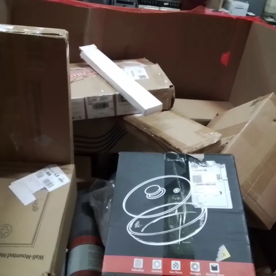 PALLET OF ASSORTED HOUSEHOLD GOODS AND PRODUCTS TO INCLUDE;BABY PRAM,WATER FILTER HOUSING,CARPET CLEANER