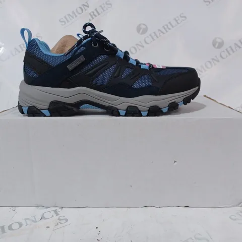 BOXED PAIR OF SKECHERS WATERPROOF BOOTS, NAVY - SIZE 3