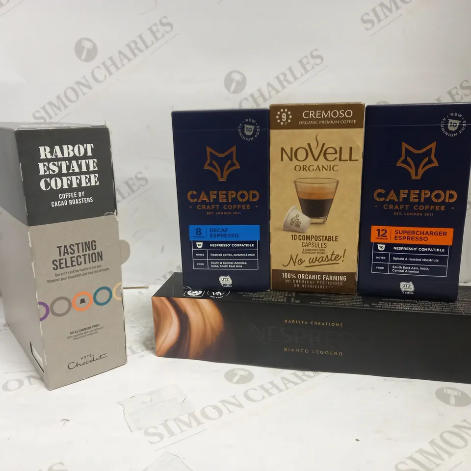 LOT OF 12 PACKS OF NESPRESSO-COMPATIBLE COFFEE PODS