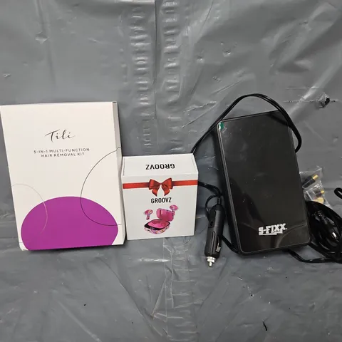 APPROXIMATELY 10 ASSORTED TO INCLUDE AIR PUMP, HAIR REMOVAL KIT, GROOVZ EARBUDS, ETC