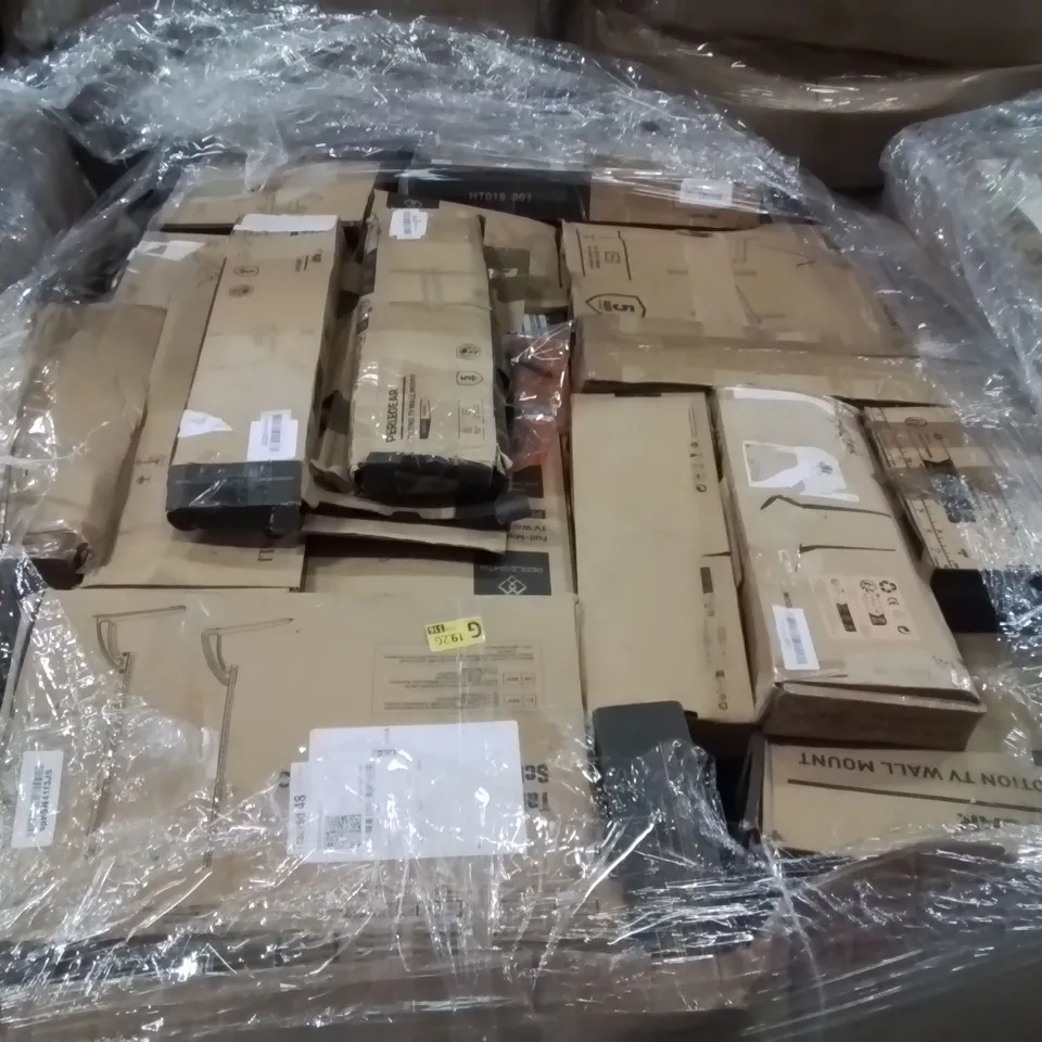 PALLET CONTAINING A LARGE QUANTITY OF TV WALL MOUNTED BRACKETS