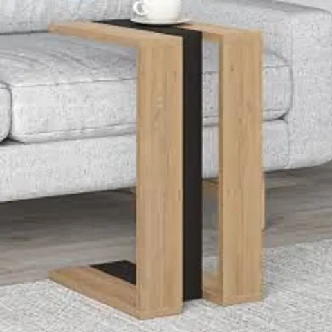 BOXED MUJU MODERN C SHAPE TABLE - SAPPHIRE OAK, SILKY BLACK, SAPPHIRE OAK