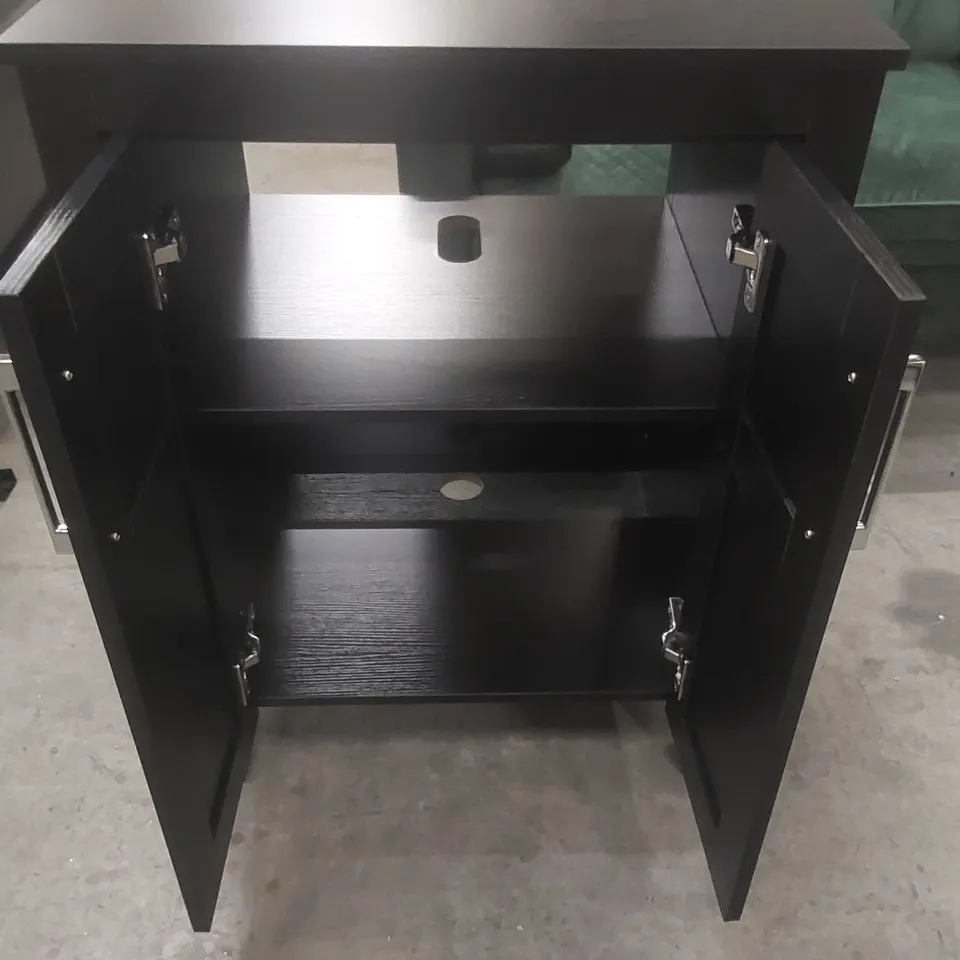 FREESTANDING UNDER SINK CABINET WITH 2 SHELVES, BATHROOM STORAGE CUPBOARD, VANITY UNIT BASE WITH 2 DOORS