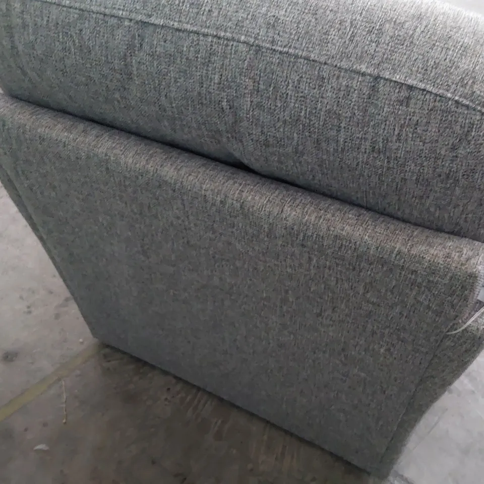 DESIGNER EASY CHAIR GREY FABRIC WITH SCATTER CUSHION