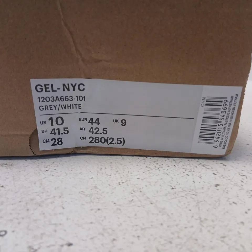 ASICS GEL-NYC GREY/WHITE SNEAKERS UK9 (US10) – BOXED