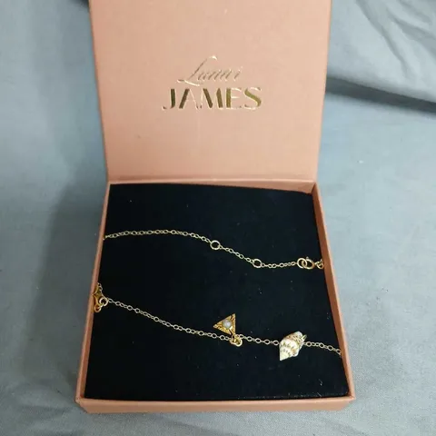 LUNAR JAMES GOLD-TONE NECKLACE & BRACELET SET IN PRESENTATION BOX