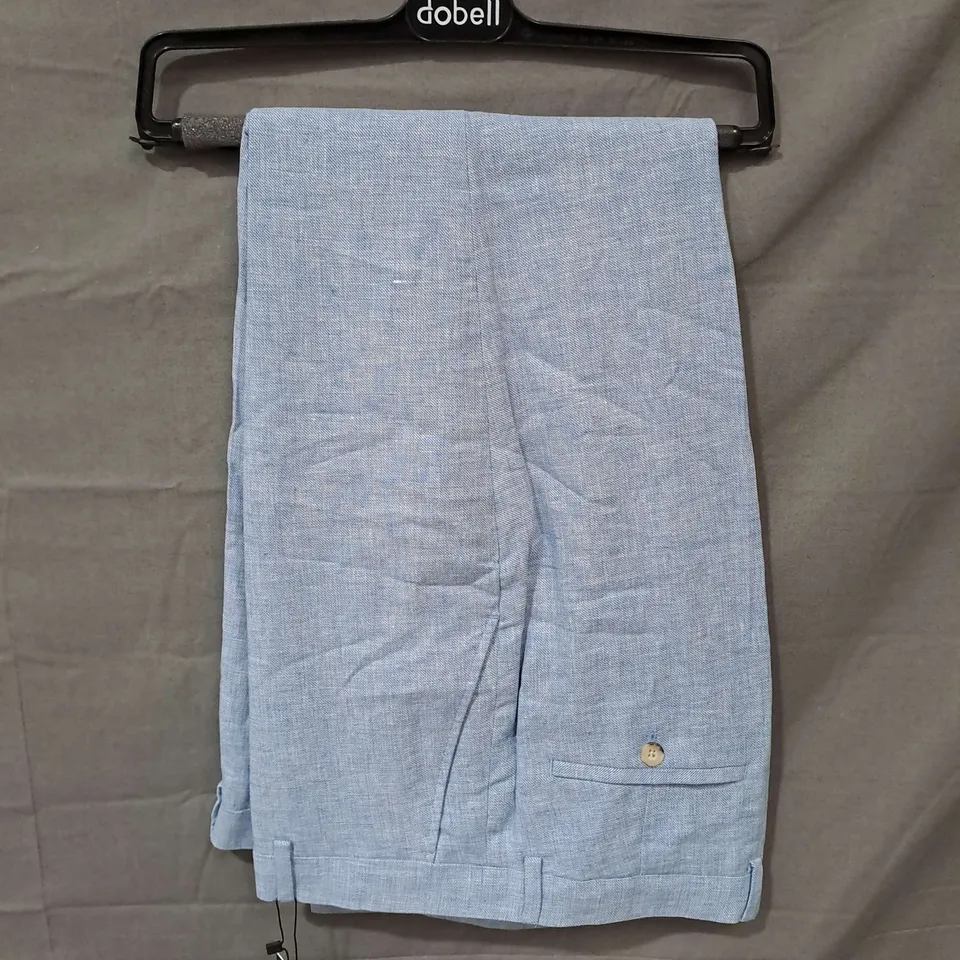 DOBELL SUIT TROUSERS IN LIGHT BLUE LINEN SIZE 34R