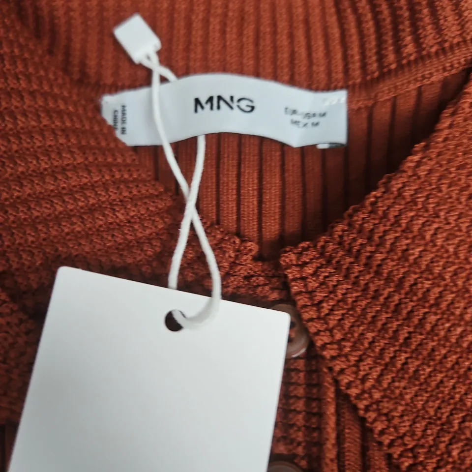 MNG ORANGE RIBBED KNIT POLO DRESS – WOMEN'S