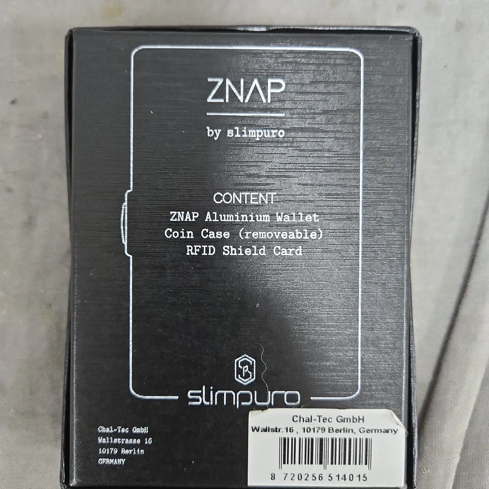 ZNAP ALUMINUM WALLET BY SLIMPURO – RFID SHIELD CARD WITH COIN CASE (REMOVEABLE)