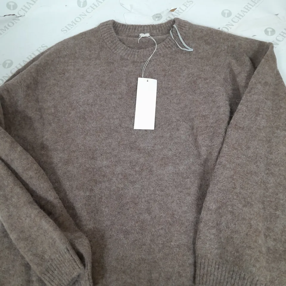 ARKET BROWN ALPACA BLEND JUMPER - SMALL
