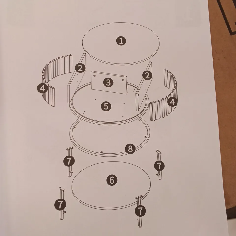 BOXED ROUND COFFEE TABLE (1 BOX)
