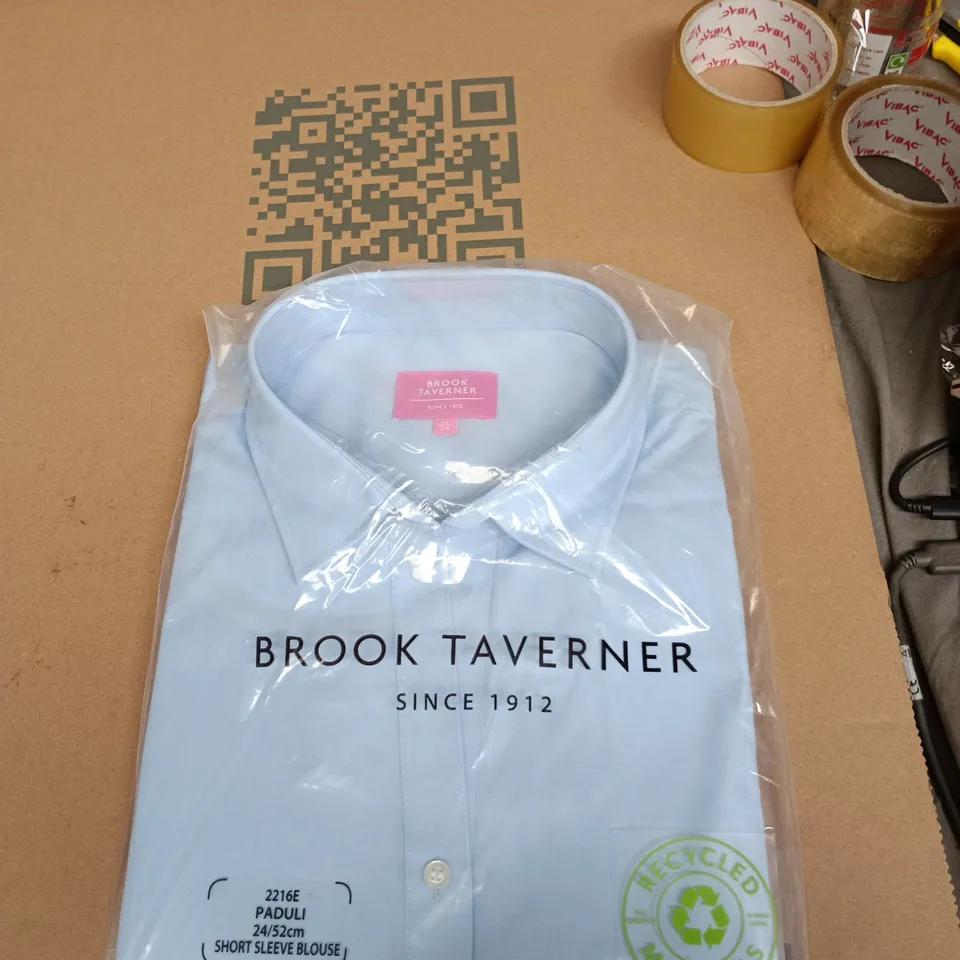 Brook Taverner Light Blue Short-Sleeve Shirt – Size 52/24 cm