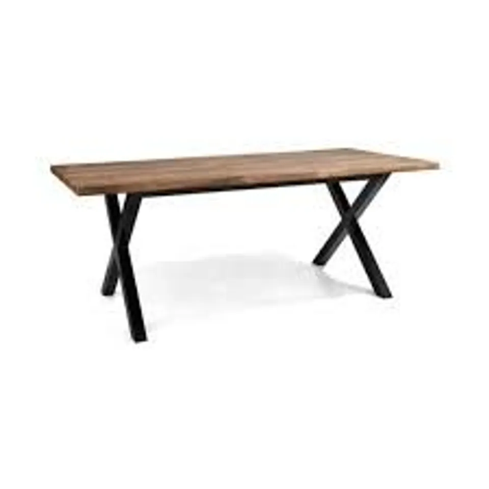 BOXED EZRA 4-6 SEATER RECTANGULAR EXTENDABLE DINING TABLE, 160-200cm - DARK WOOD/WALNUT EFFECT (1 BOX)