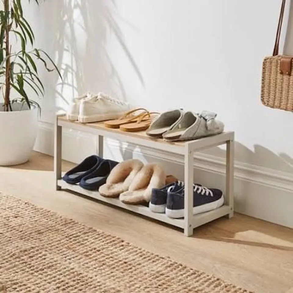 BOXED AINSLEY 2 TIER STONE SHOE RACK