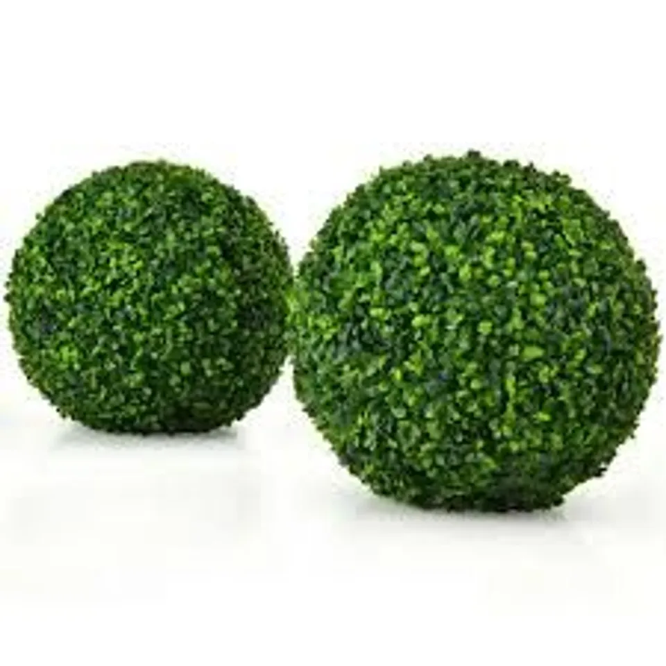 BOXED COSTWAY 2 PIECES ARTIFICIAL TOPIARY BALLS FAUX DECORATION PLANT