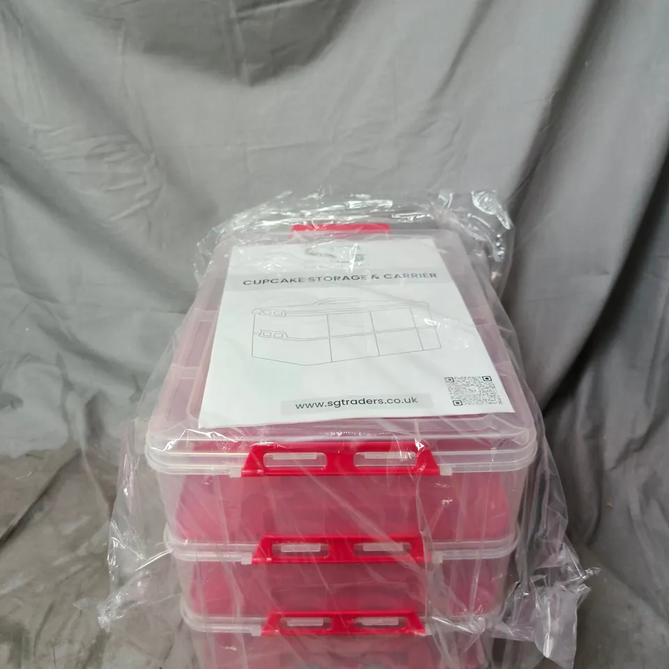 CUPCAKE STORAGE & CARRIER – PINK 3-DRAWER PLASTIC ORGANISER