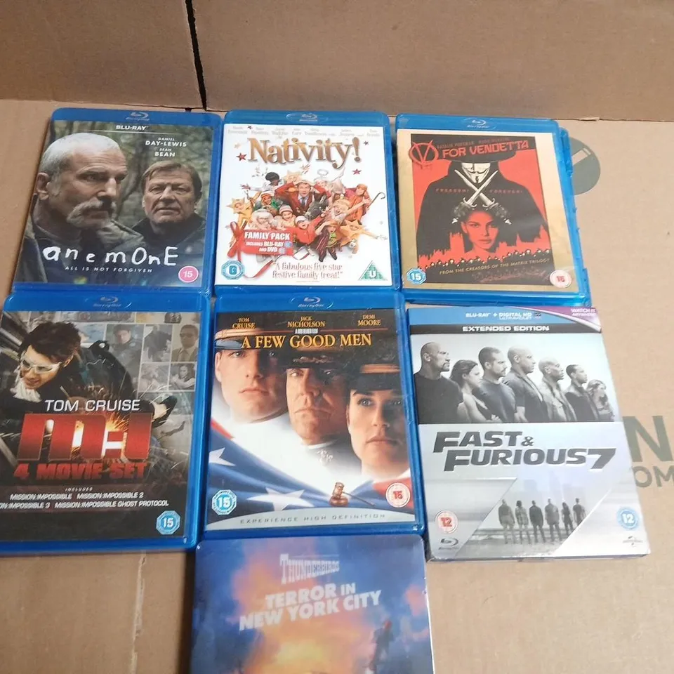 BLU-RAY DISC COLLECTION –SEVEN TITLES IN BLUE CASES (ASSORTED)