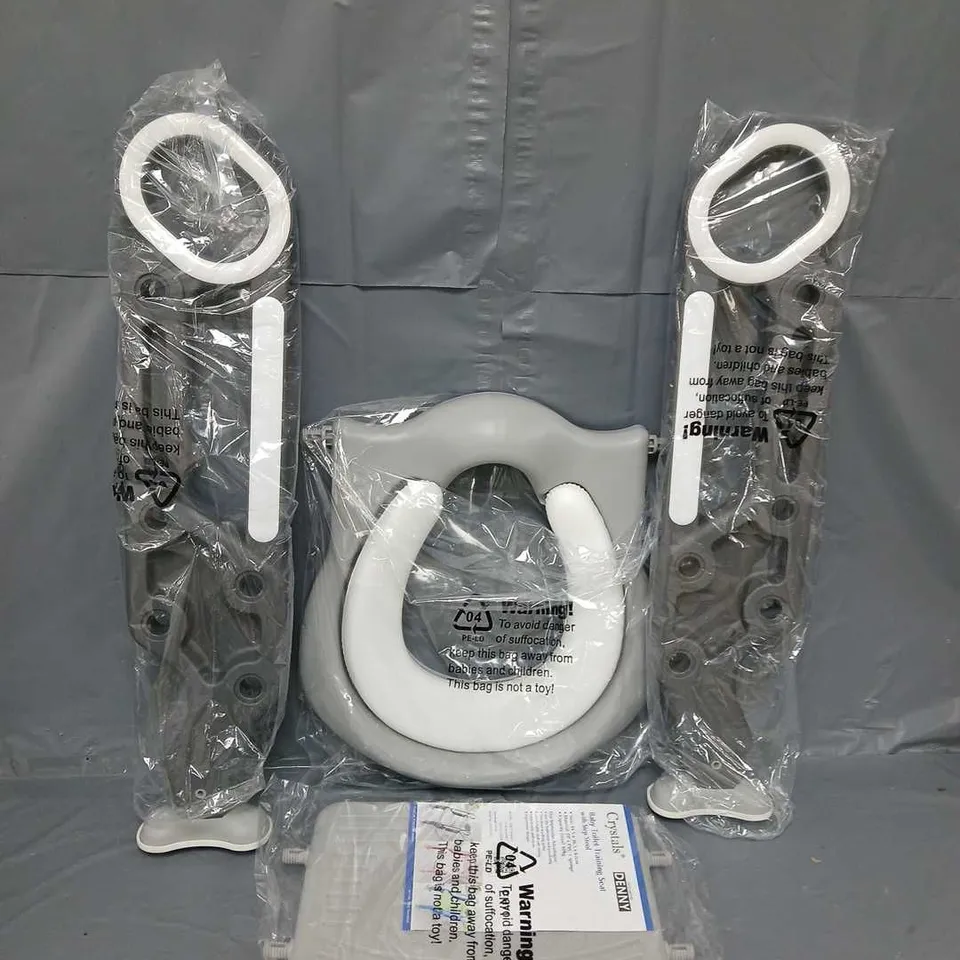 DENNY TODDLER TOILET SEAT AND STEP IN GREY/WHITE