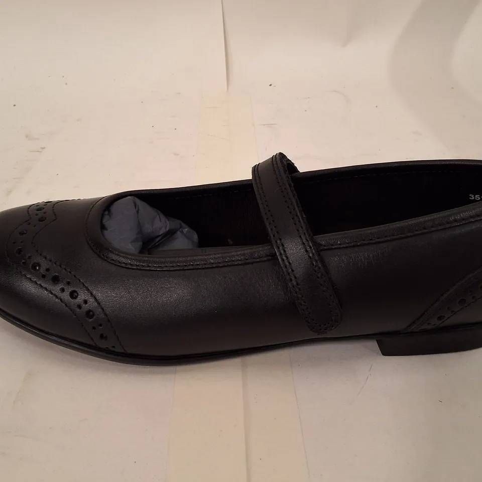 BOXED ANGRY ANGEL BLACK LEATHER MARY JANE SHOES, UK 4W (EU 37)
