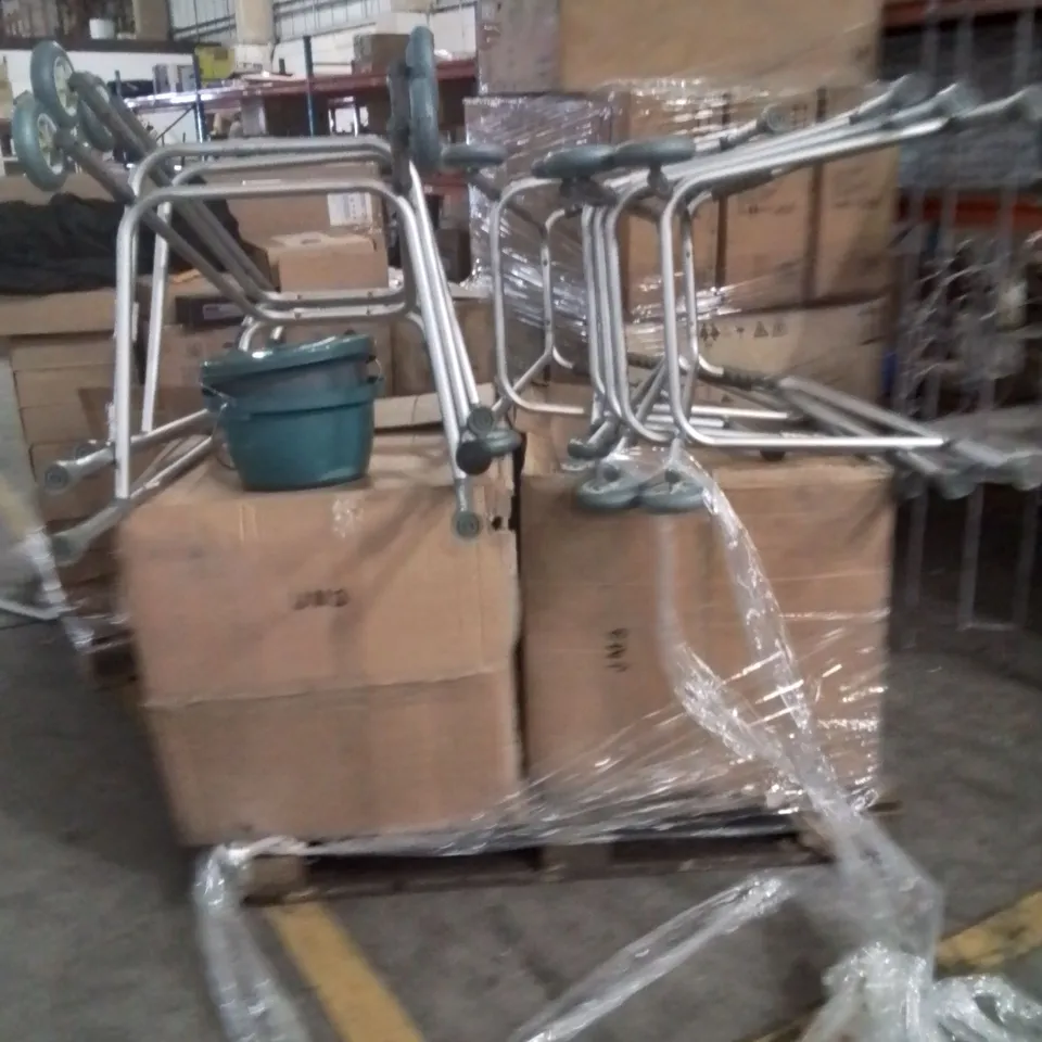 PALLET TO CONTAIN X2 COMMODES AND 11 ZIMMERFRAMES 