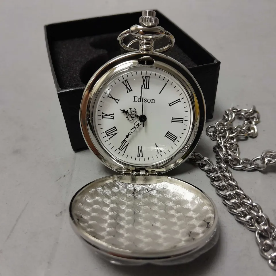 MENS EDISON POCKET WATCH WITH CHAIN