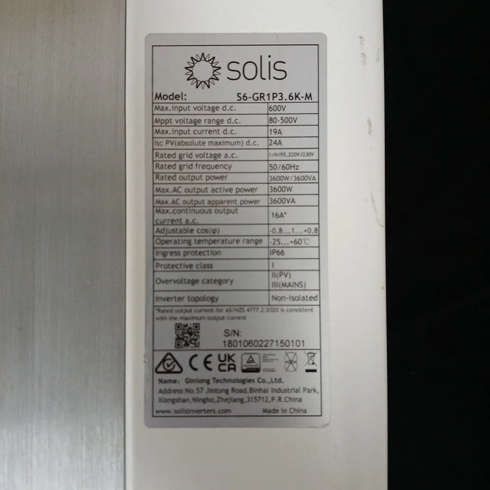 SOLIS S6-GR1P3.6K-M SOLAR INVERTER